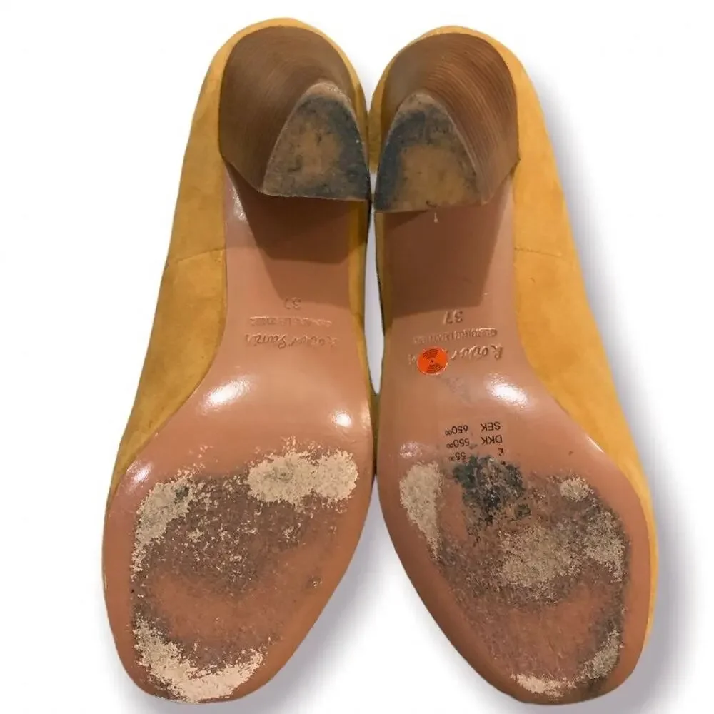 & Other Stories Tan Suede Heels Size 6.5